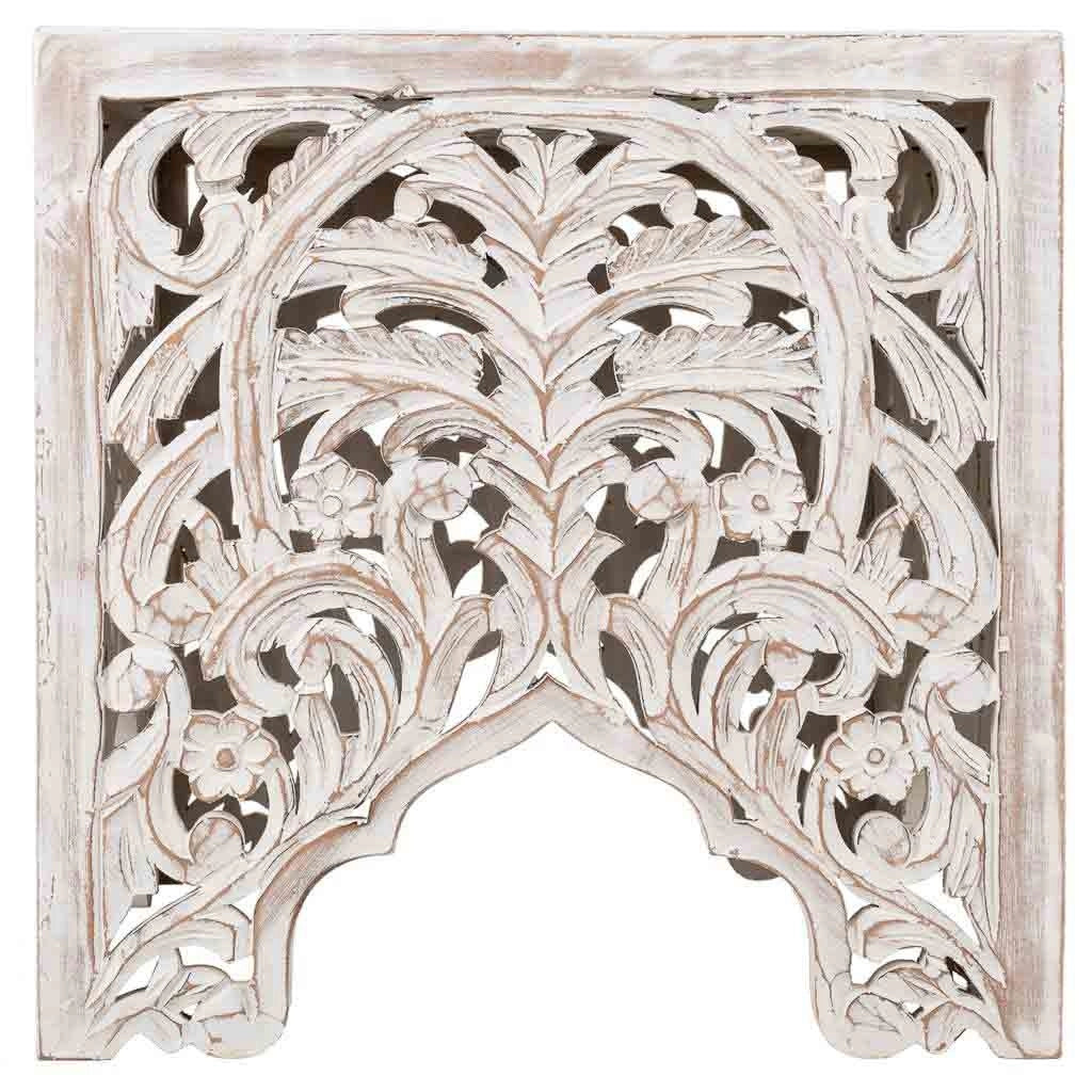 Tavolino in legno bianco fatto a mano 38x38x38h