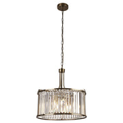 Lampadario Tondo Contemporaneo Victoria Acciaio Adjustable Vetro 5 Luci E27