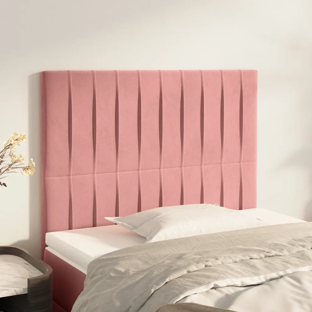Testiera Rosa 100x5x118/128 cm Velluto 3116617