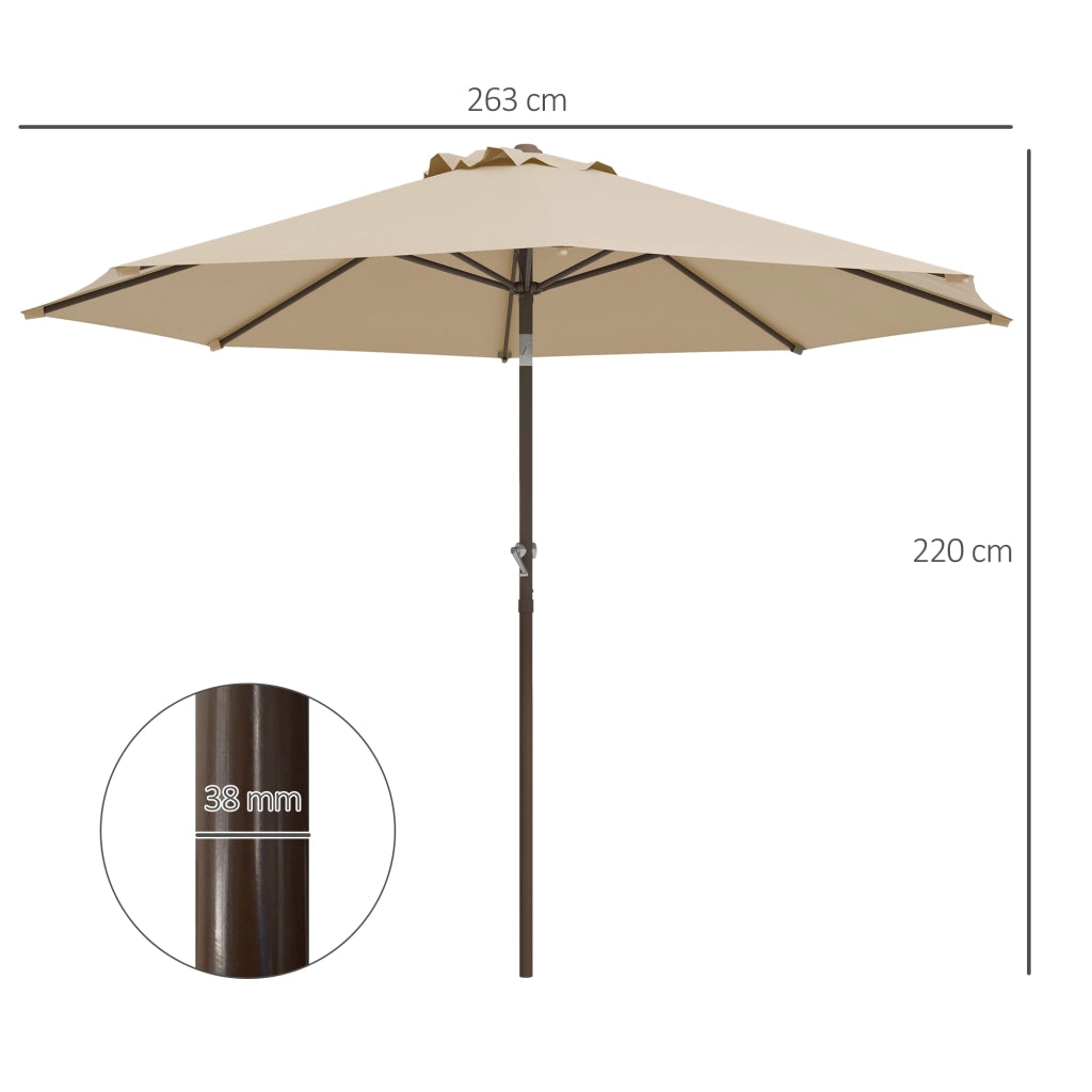 Ombrellone da giardino ¨C zephmum ¨C grigio metallo 263 cm ?