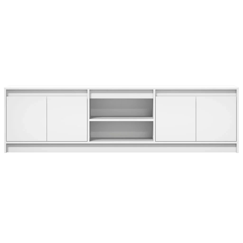 Mobile TV multimediale scaffale per televisione televisione buffet sala da pranzo soggiorno camera da letto con LED 180 x 34 x 50 cm derivati ​​del legno bianco 02_0026448