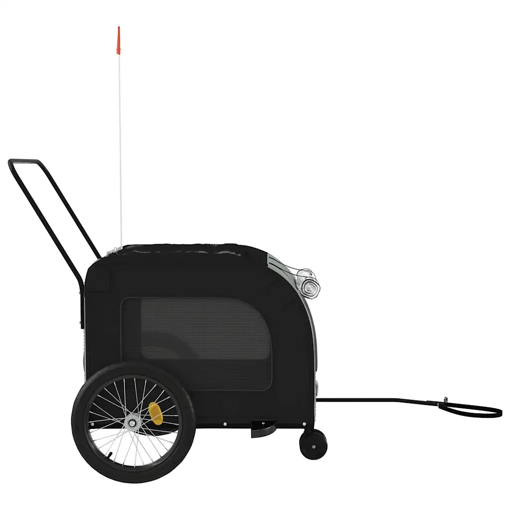 Rimorchio da Bici per Animali Nero e Grigio Oxford e Ferro CFW9244892