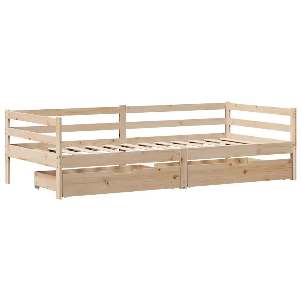 Dormeuse con Cassetti 90x200 cm Legno Massello Pino