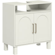 Mobiletto Sottolavabo con Ante e Ripiano Regolabile ¨C Minimal ¨C Bianco 60x30x63 cm
