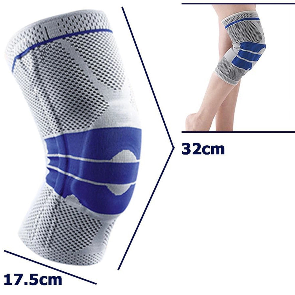 Trade Shop - Coppia Supporto Tutore Per Ginocchio Protezione Allenamento Firness Sport Blu -