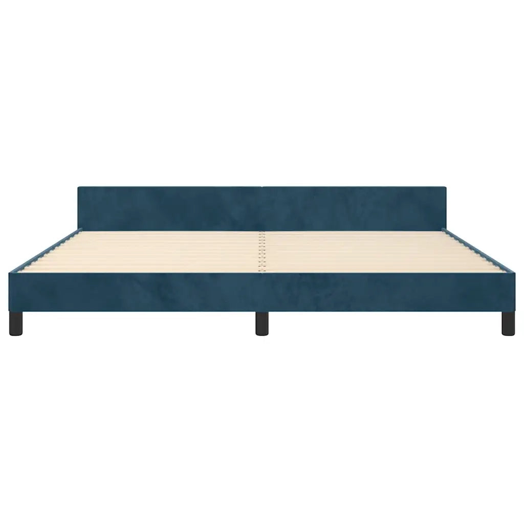 Letto matrimoniale | Letto per adulti | Giroletto senza Materasso Blu Scuro 200x200 cm in Velluto