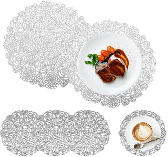 Piastre da tavolo Ronde - Resistenti al calore PVC - Sottopiede - Resistenti al grasso - Resistenti al trascinamento - Stile elegante - Piastre per tavolo