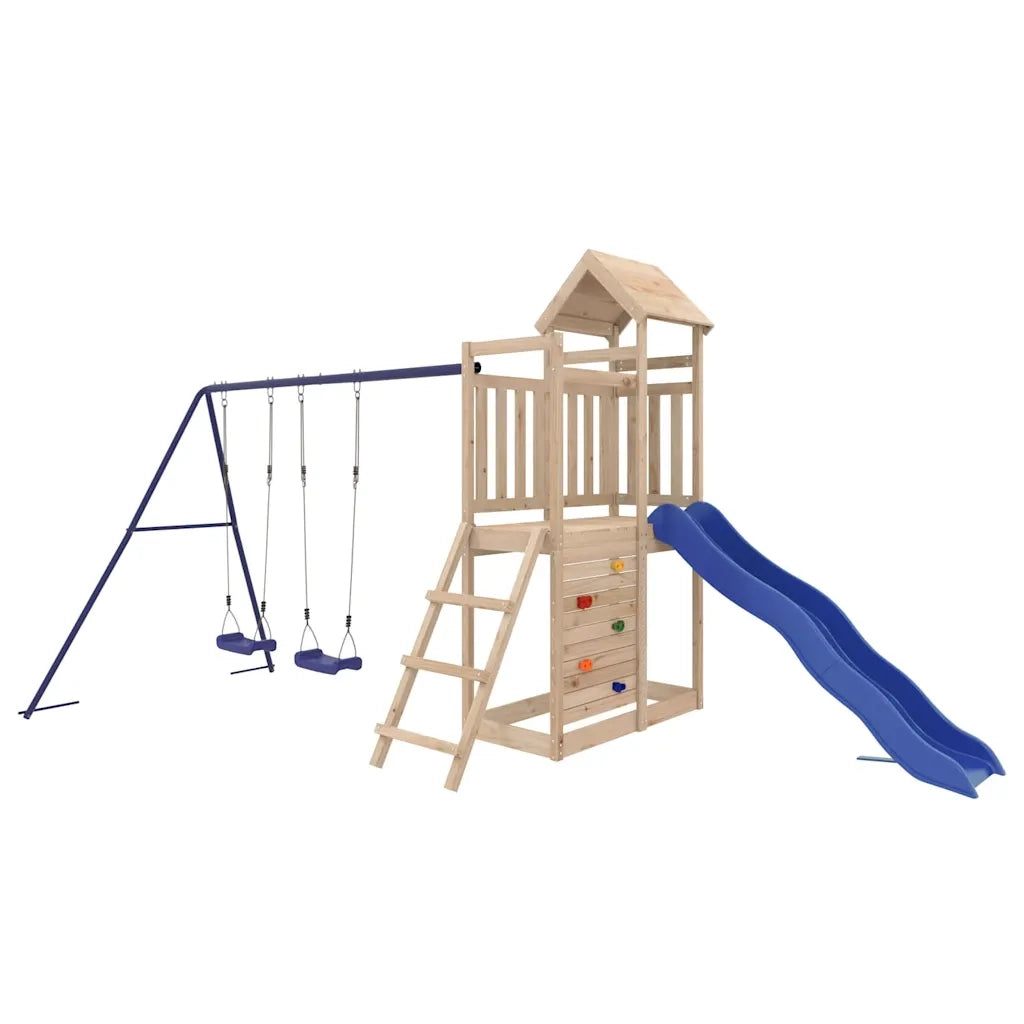 Set da Gioco da Esterno in Legno Massello di Pino