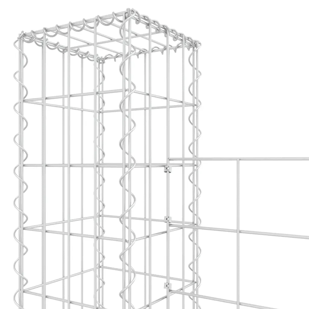 Gabbione a U con 7 Pali in Ferro 740x20x200 cm
