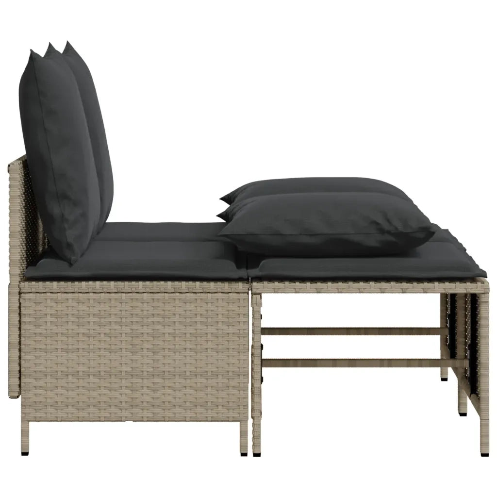 Set Divano da Giardino 4pz con Cuscini Grigio Chiaro Polyrattan 368385