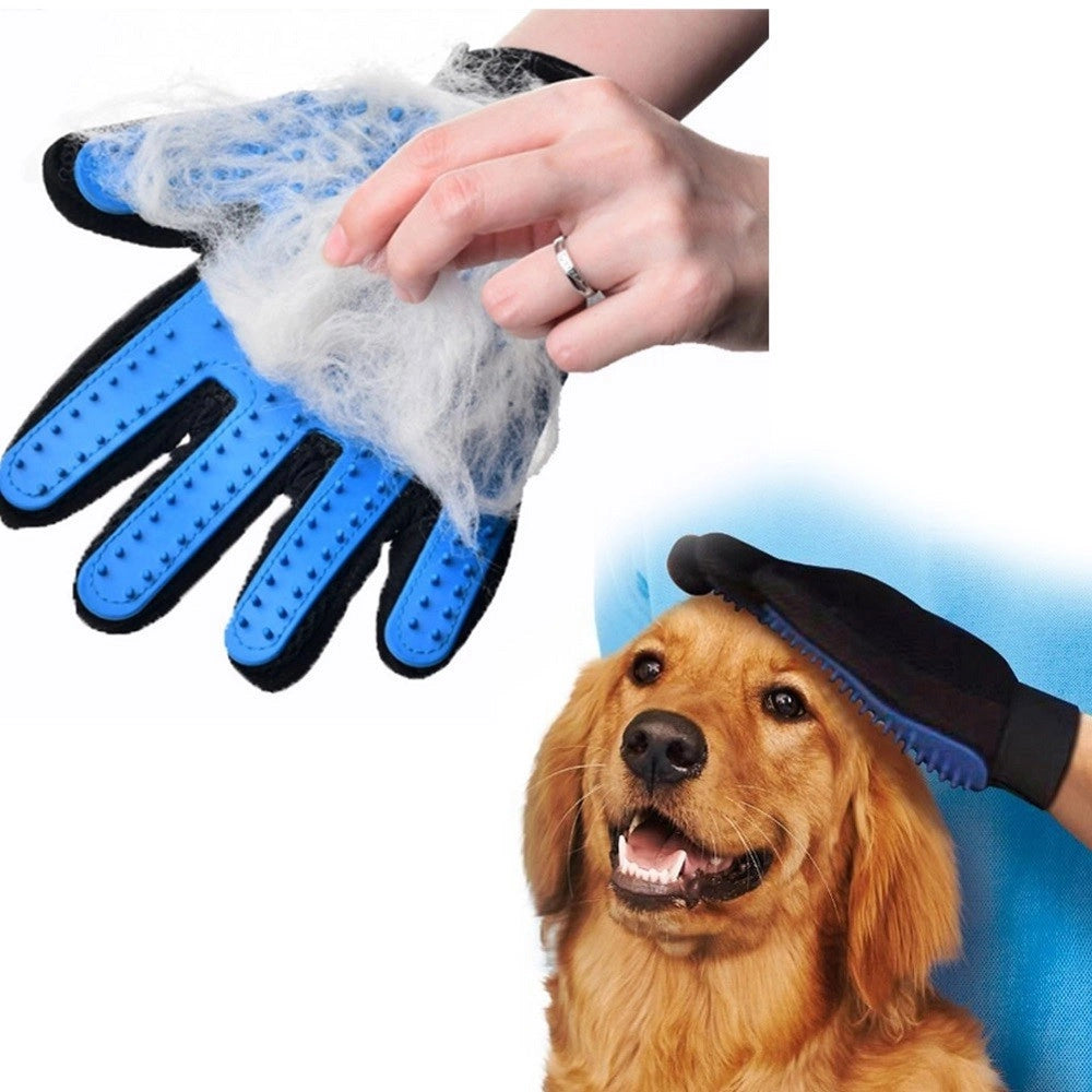 Trade Shop - Kit Toelettatura Pulizia Lavaggio Cani E Gatti Doccia Guanto Peli E Asciugamano -