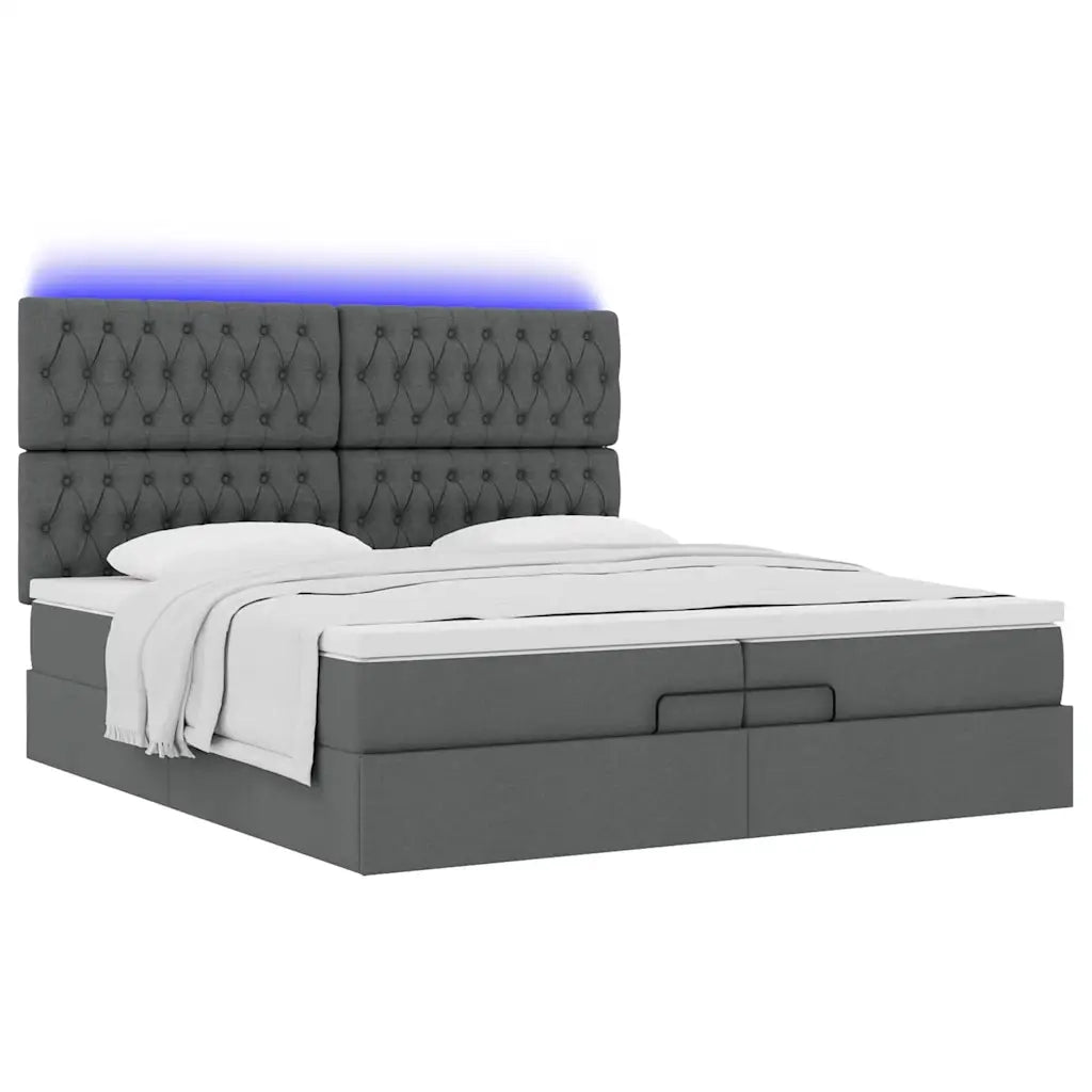 Struttura Letto Pouf con Materassi 200x200 cm in Tessuto 3314115