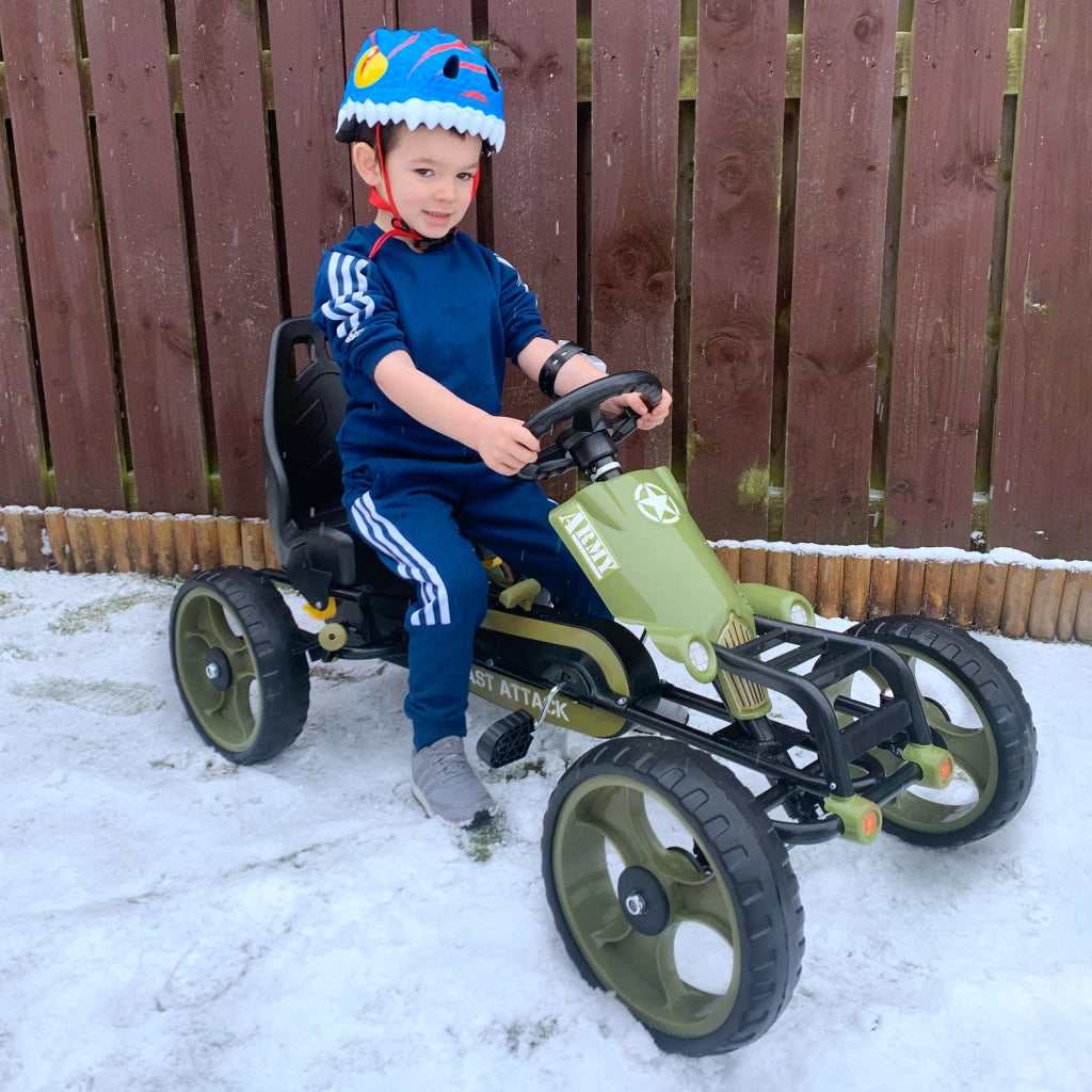 Go Kart a Pedali per Bambini ¨C zephmum ¨C Verde, Sedile Regolabile, 3-6 Anni