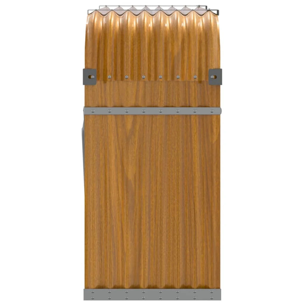 Portalegna chiaro 120 x 45 x 100 cm acciaio zincato marrone 02_0043806