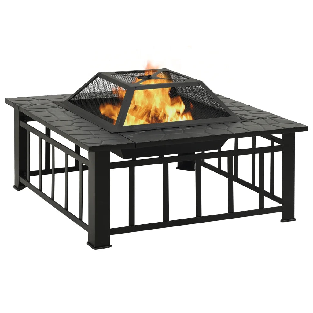 Braciere con Attizzatoio 79x79x46,5 cm XXL in Acciaiocod mxl 73004