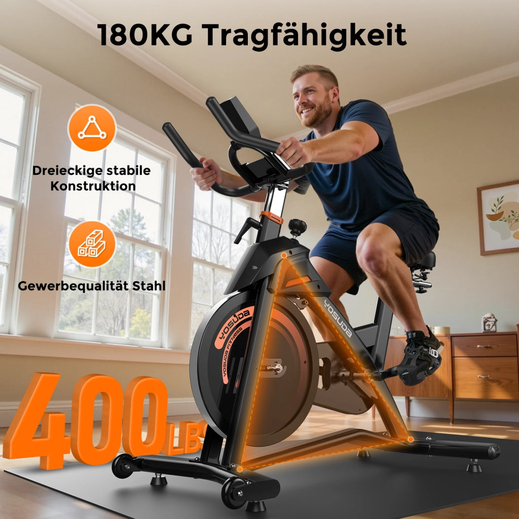 Bicicletta da spinning YOSUDA con resistenza magnetica ¨C zephmum ¨C Monitor LCD e supporto tablet