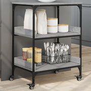 Carrello da Cucina Grigio Sonoma 60x41x80,5cm Legno Multistrato
