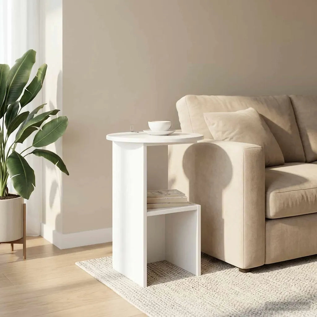 Tavolo laterale Bianco Lucido Ø 39,5 x 55 cm 8001041