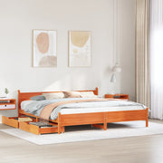 vidaXL Letto senza Materasso Marrone Cera 200x200 cm in Legno di Pino