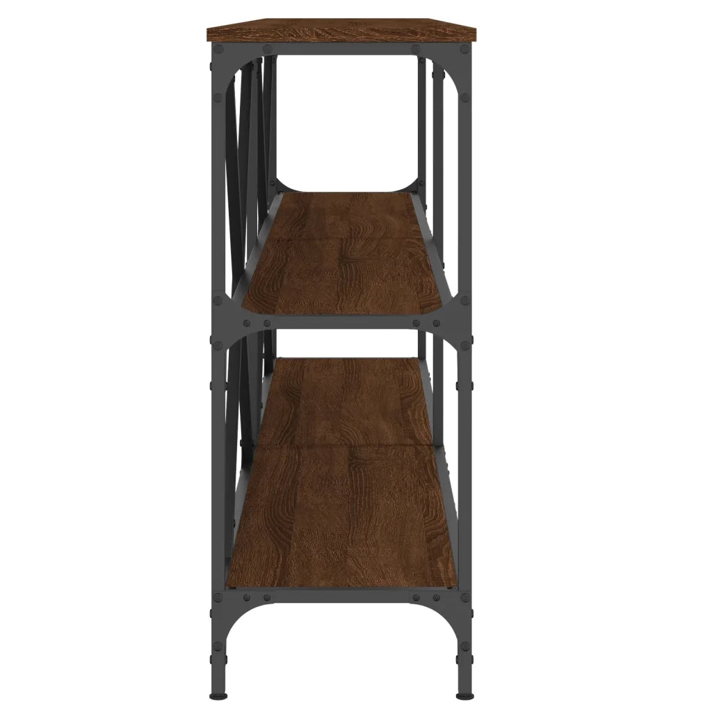Tavolo Consolle | Tavolo d'Ingresso Rovere Marrone 180x30x75 cm Multistrato e Ferro