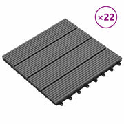 Piastrella per Decking 22 pz Grigio 30 x 30 cm WPC CFW5721643