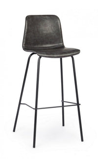 Set 2 Sgabelli Bar 39x44x103,5h cm Kyra Pu Antracite Vintage