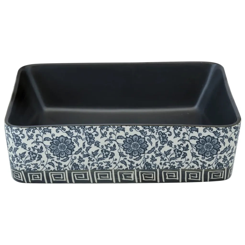 Lavabo Appoggio Nero e Blu Rettangolare 46x35,5x13 cm Ceramica 155071