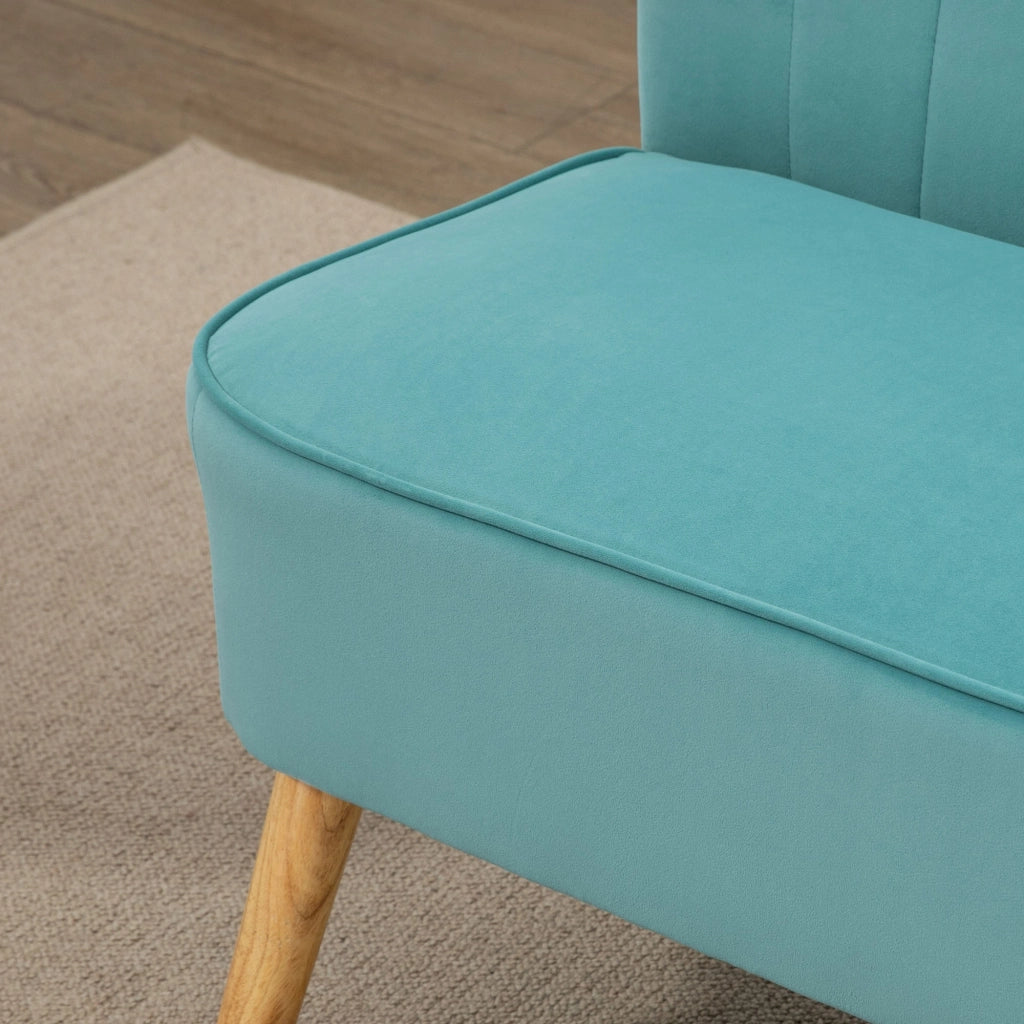 Divano 2 posti stile retr¨° ¨C Xylo ¨C gambe in legno, 117x56.5x77 cm, verde