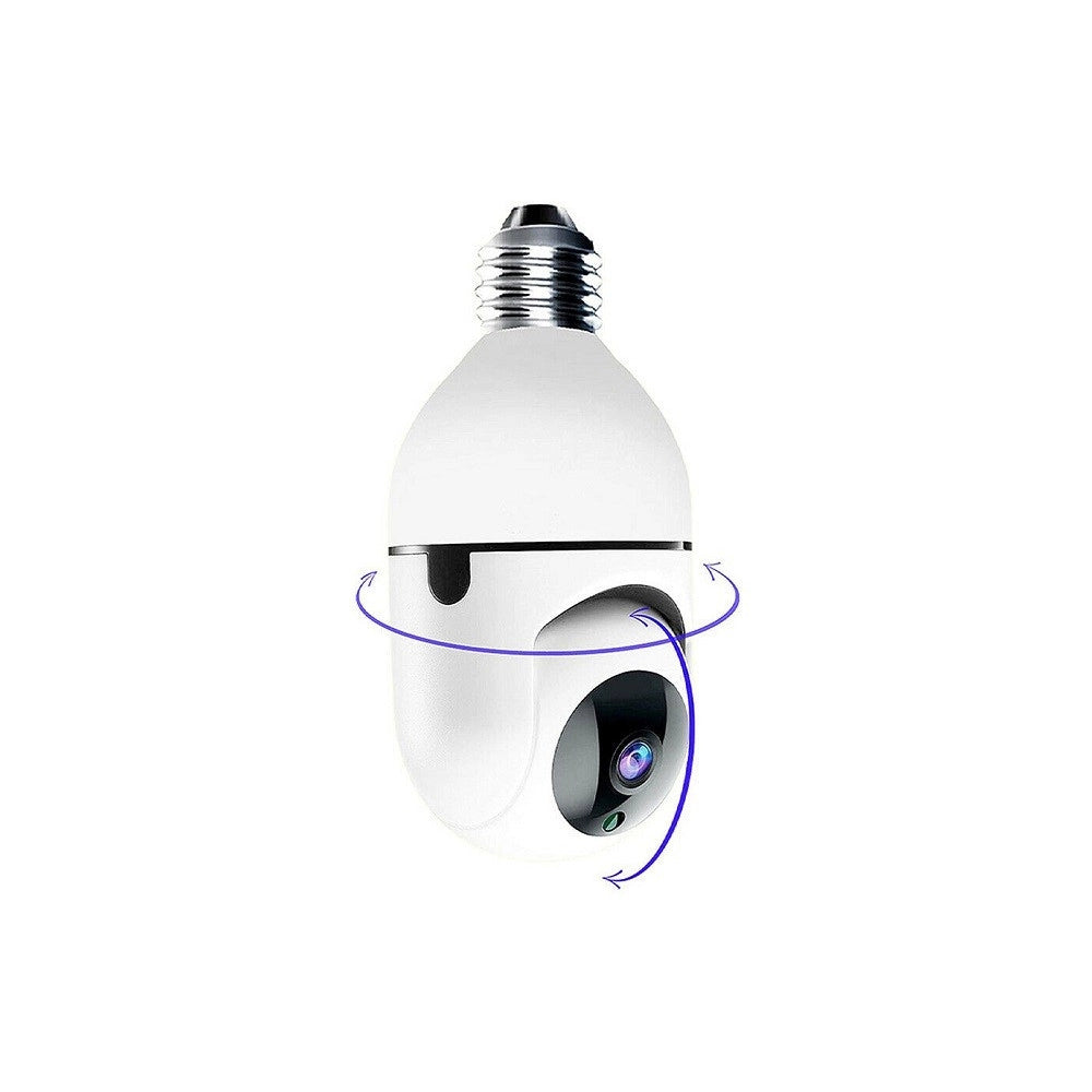Trade Shop - Telecamera Ip Cam Lampadina Da Interno 360° Wifi E27 Videosorveglianza Jt8177 -