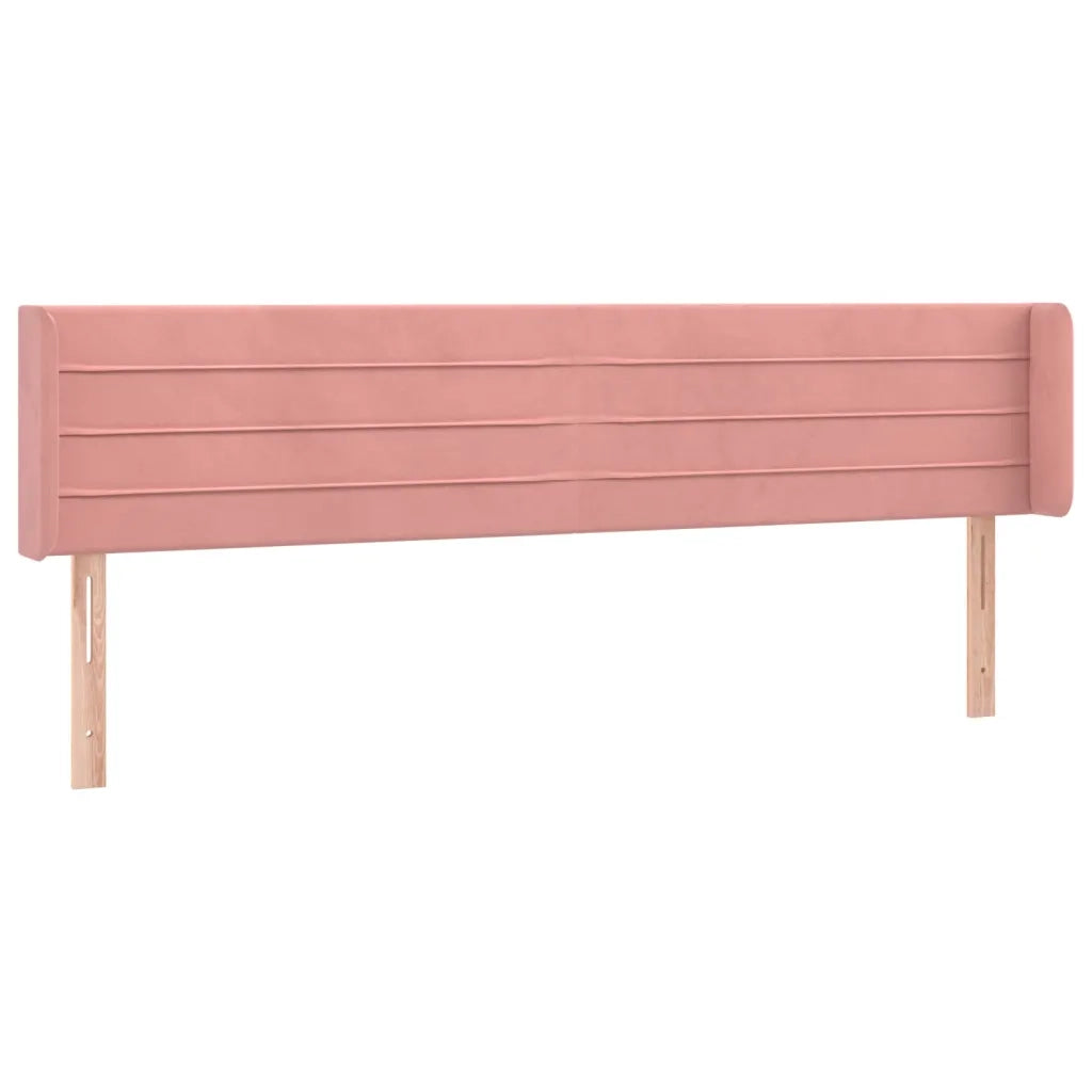Testiera ad Orecchio-Testata con Orecchie Rosa 203x16x78/88 cm in Velluto 117466