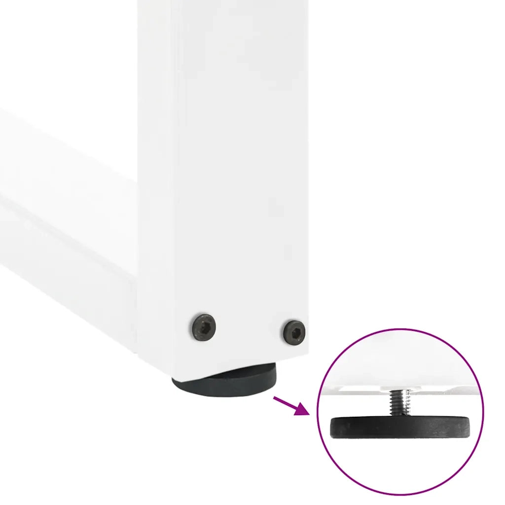 Pieds de table console en U, 2 pièces, blanc, 38 x (72-73) cm, acier