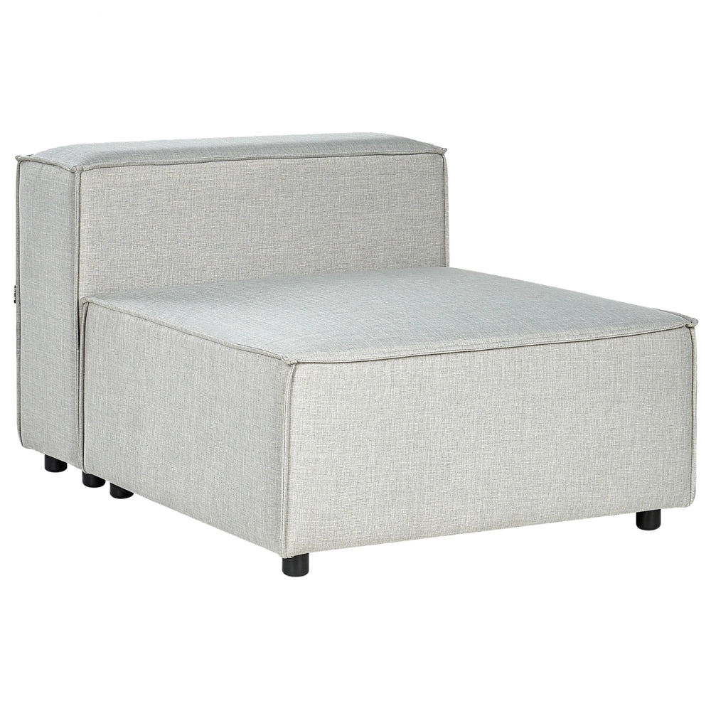 Poltrona modulare 1 posto rivestimento lino grigio e gambe nere soggiorno stile moderno