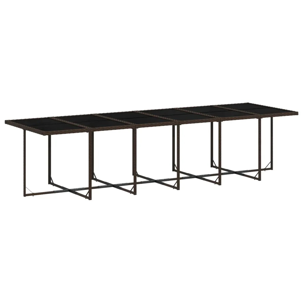 Set da Pranzo da Giardino 17 pz con Cuscini Marrone Polyrattan 3278012