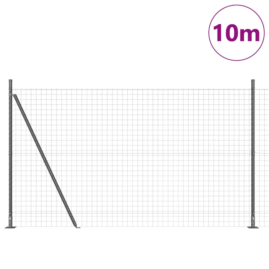 Recinzione da Giardino | Recinzione con Posto Grigio 1,6 x 10 m Acciaio e PVC