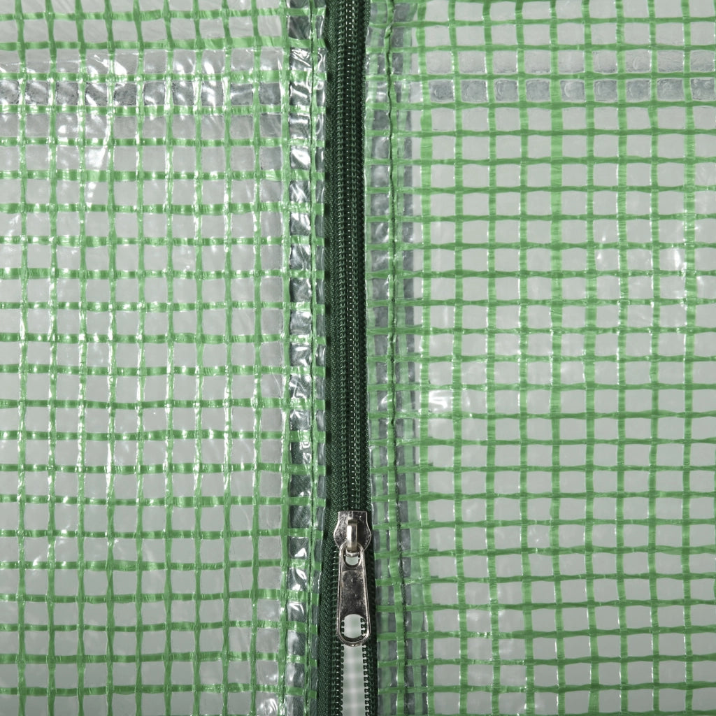 Serra da Giardino in Acciaio e Plastica PE con 4 Ripiani, Funi e Picchetti, 141x72x191 cm, Verde