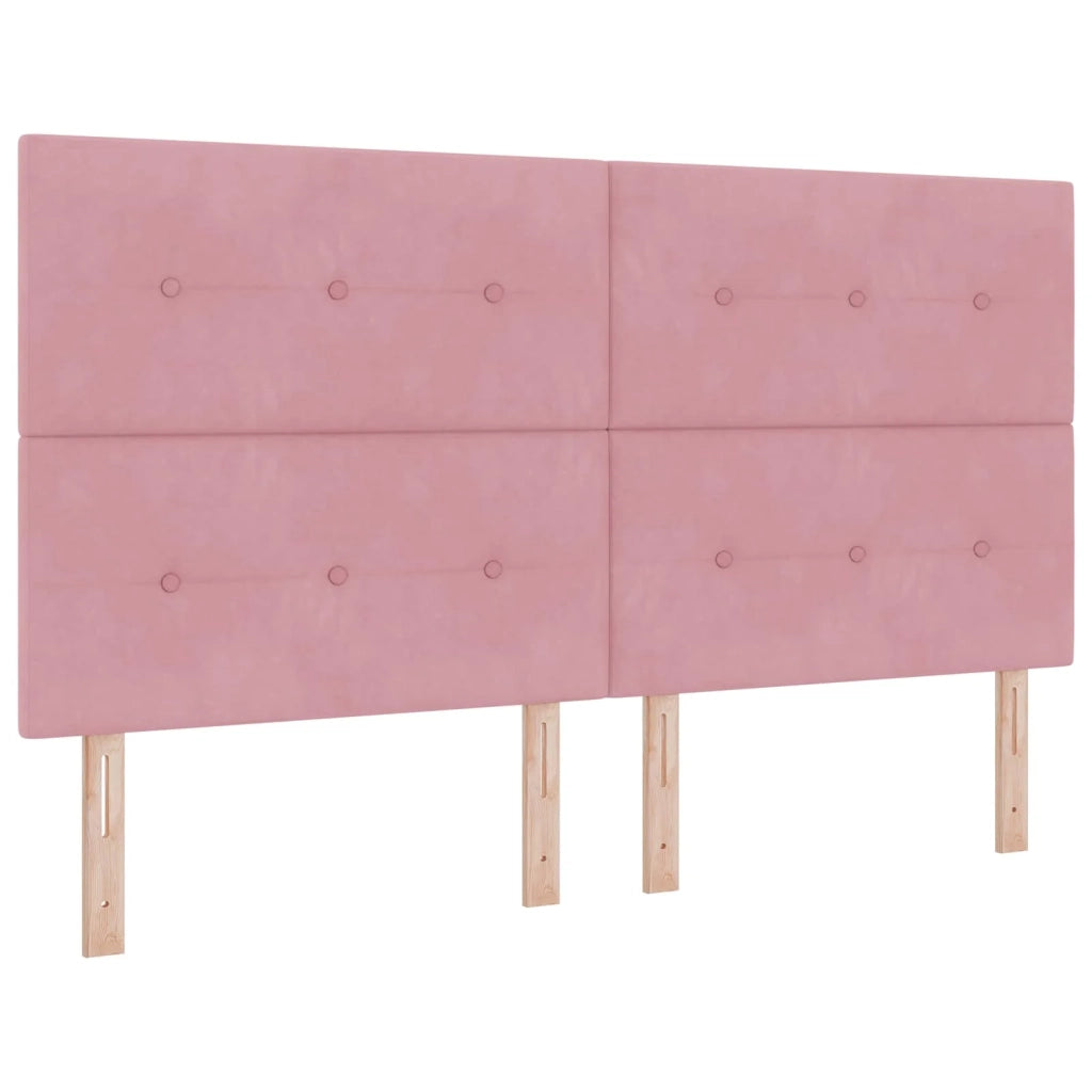 Letto con Contenitore con testiera Rosa 200 x 200 cm Velluto 3459836