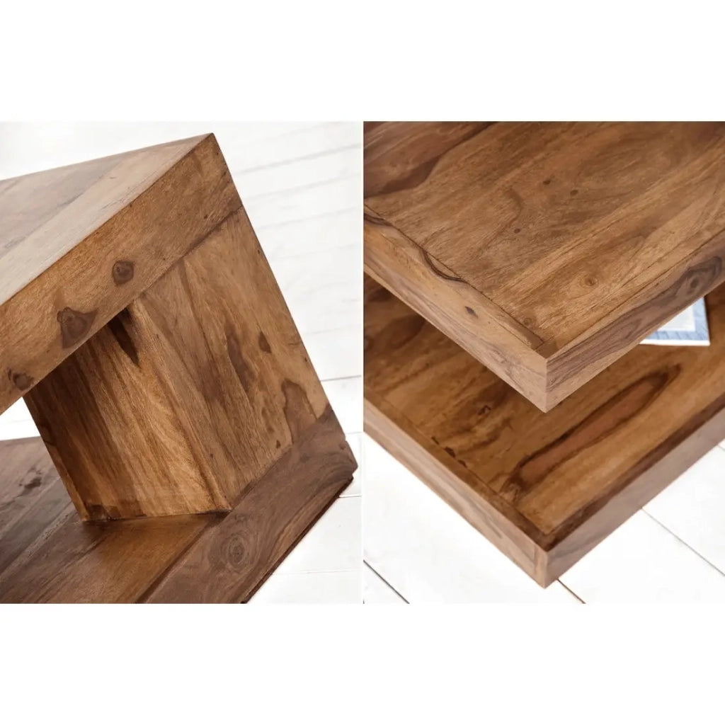 Tavolino basso GRADI 90 cm in legno massiccio di Sheesham – Tavolino basso rettangolare con spazio di stoccaggio