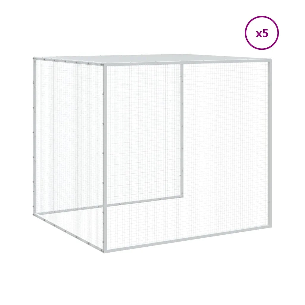 Gabbia Polli con Tetto Antracite 603x98x90 cm Acciaio Zincato 3189041