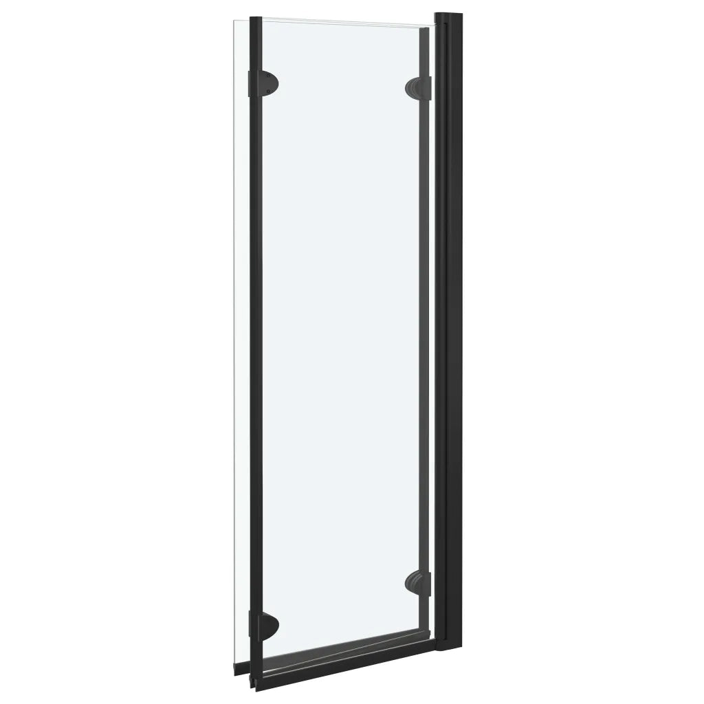 Box Doccia Pieghevole a Libro 3 Pannelli in ESG 130x138 cm Nero 147191