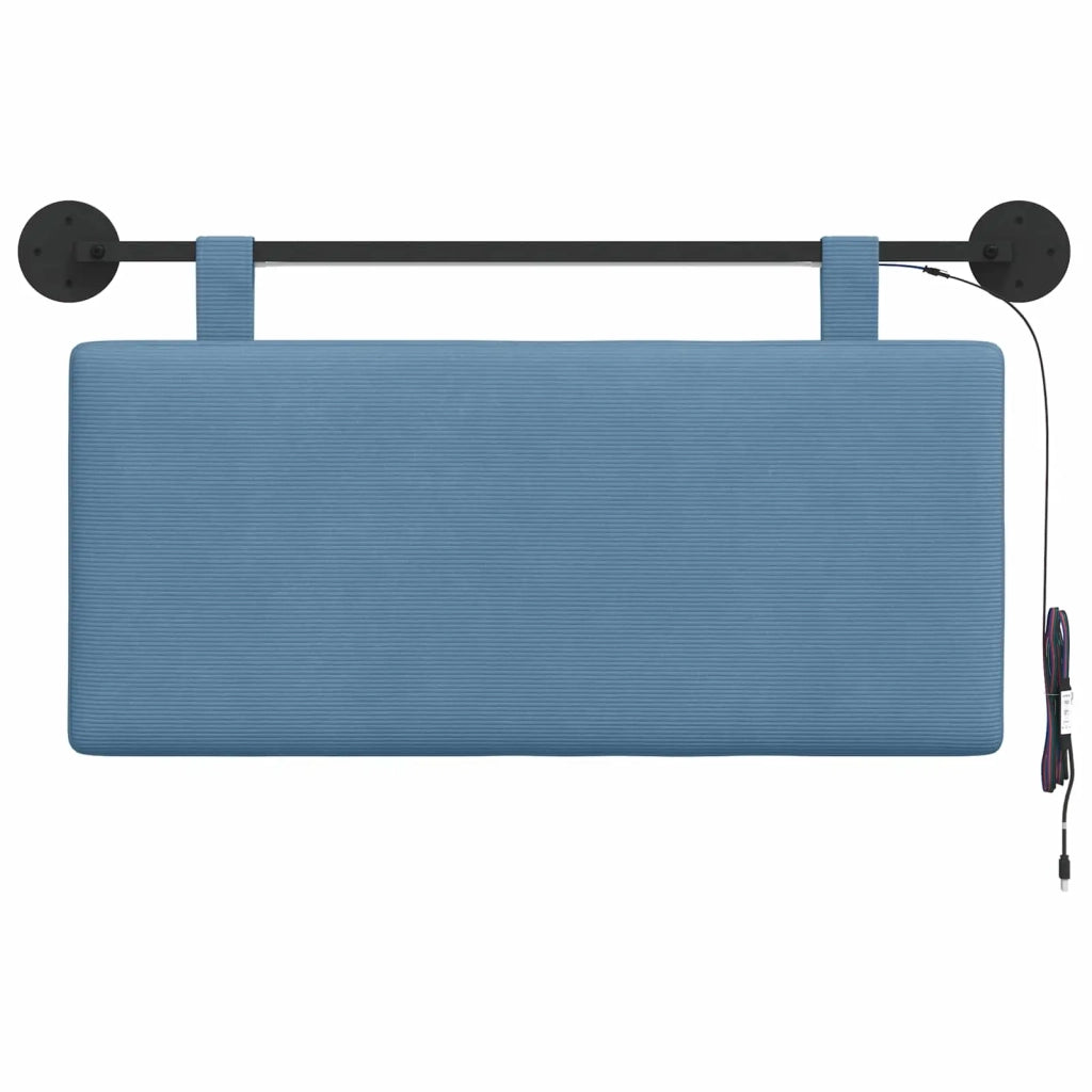 Testiera sospesa Con luce LED Blu Tessuto in Cords