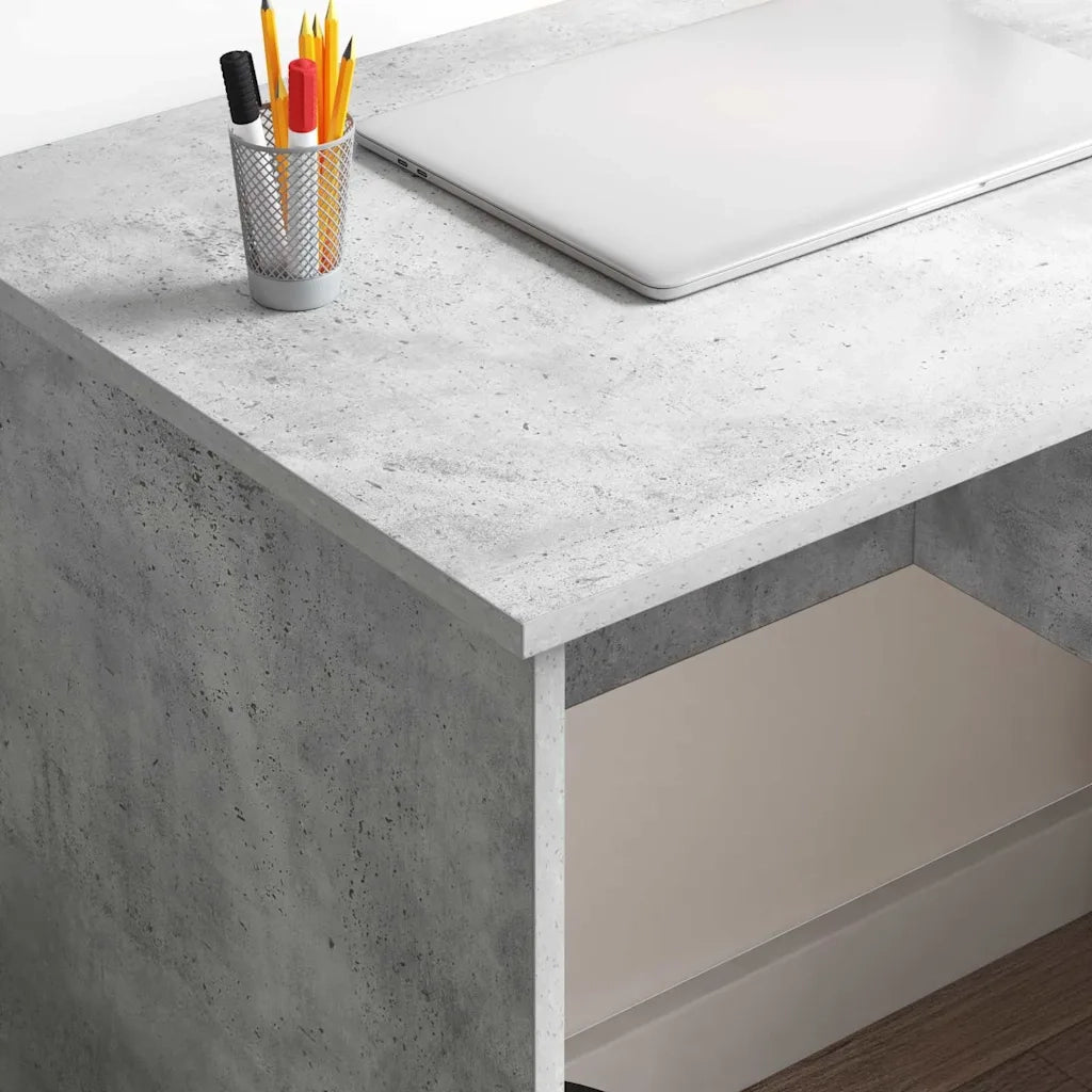 Scrivania | Tavolo da Ufficio Grigio cemento 90 x 49 x 75 cm Legno multistrato
