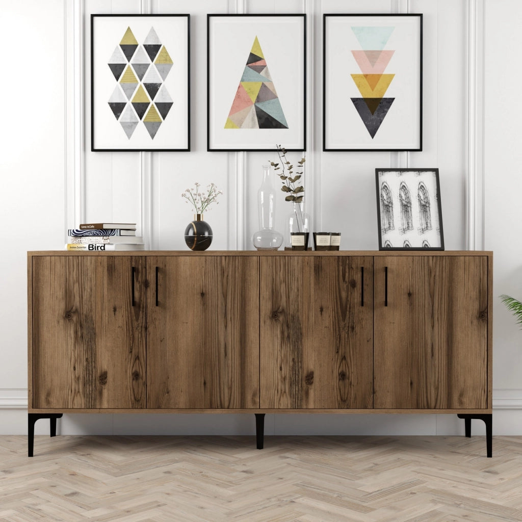 Credenza in legno "Kiev" - 180 x 35 x 78 cm - Noce
