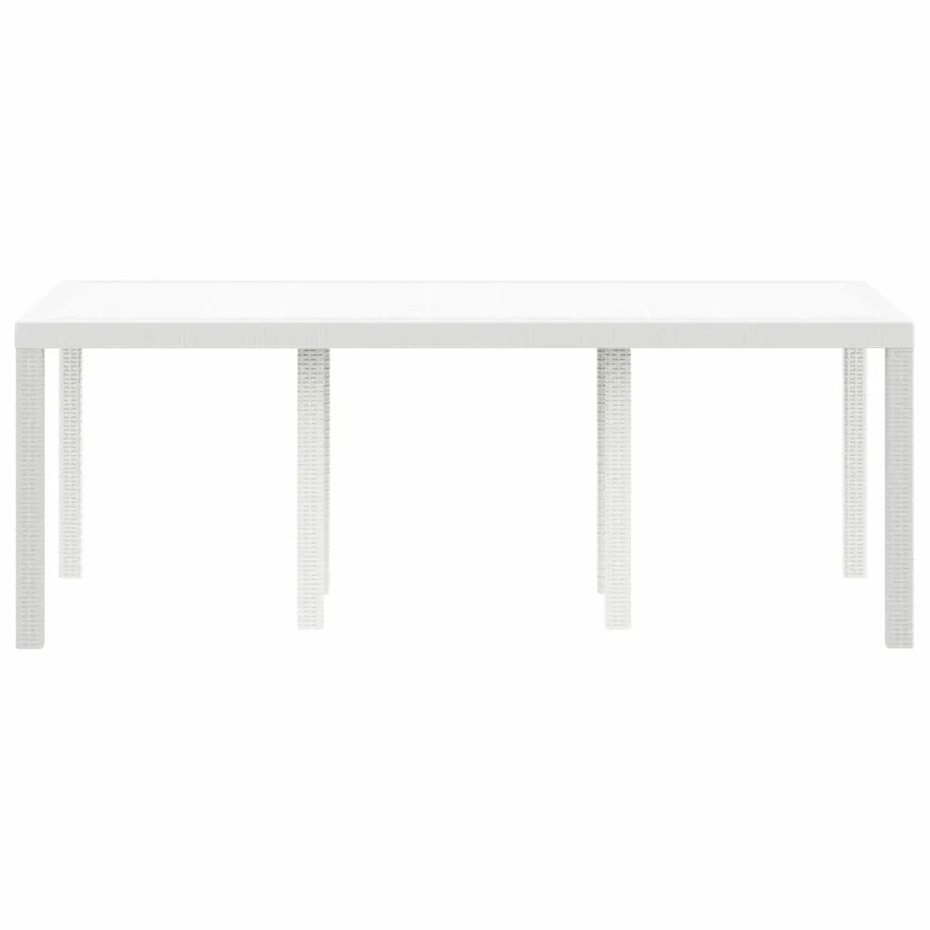Tavolo da Giardino | Tavolino da esterno Bianco 200 x 100 x 73 cm polyrattan