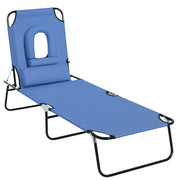Chaise Longue Pieghevole con 3 Cuscini ¨C zephmum ¨C Blu