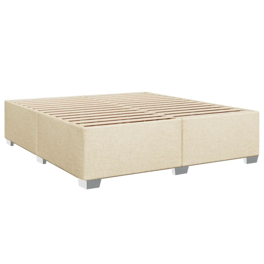 Giroletto a Molle con Materasso Crema 200x200 cm in Tessuto 3286007