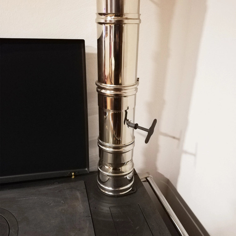 Manicotto mf inox aisi 304 da 140mm con valvola manuale