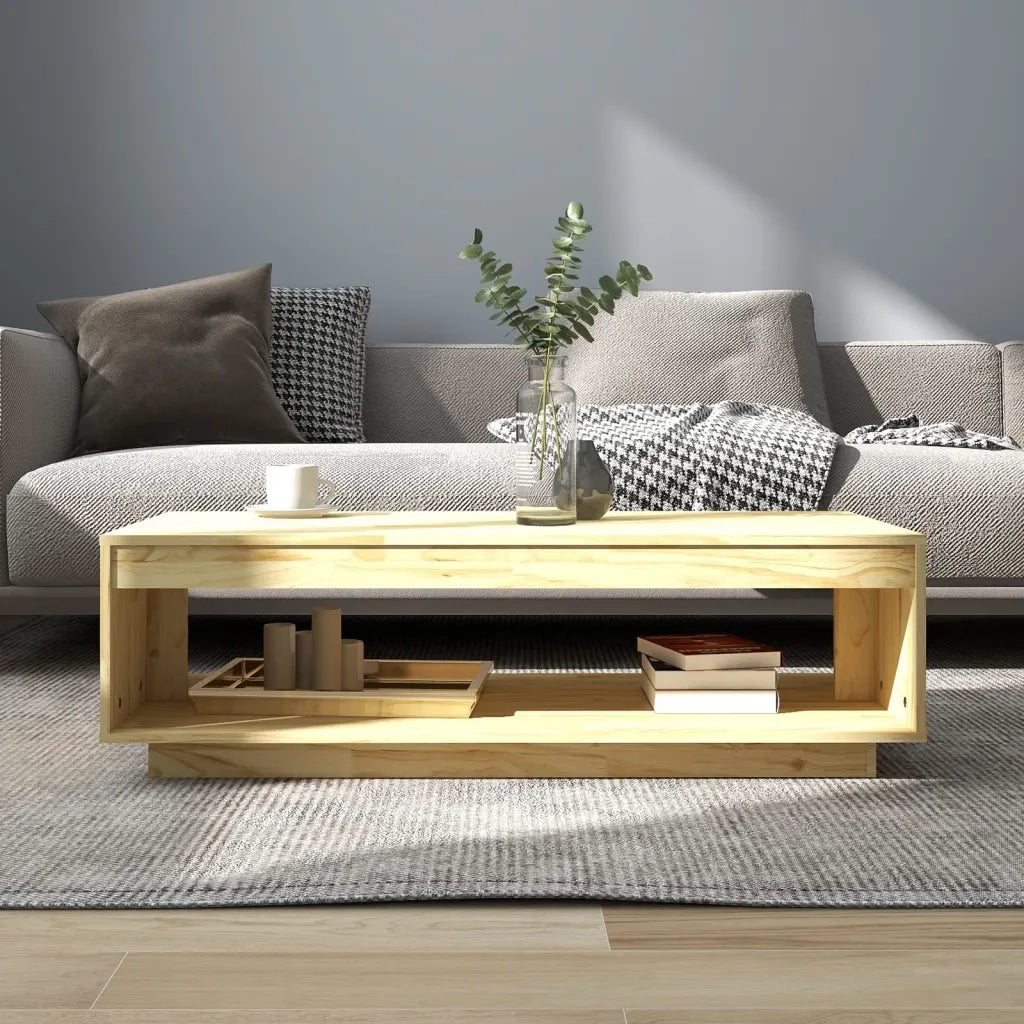 Tavolino da Salotto 110x50x33,5 cm in Legno Massello di Pinocod mxl 120873