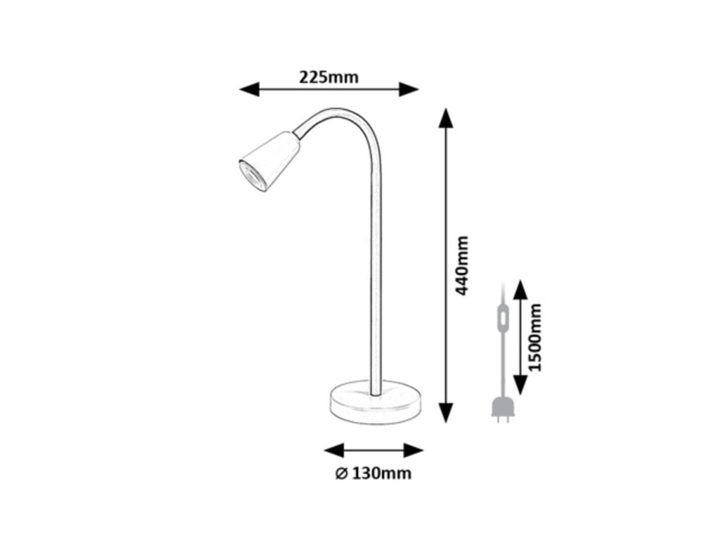 Lampada da scrivania Aldo 1xGU10 nera khaki Rabalux