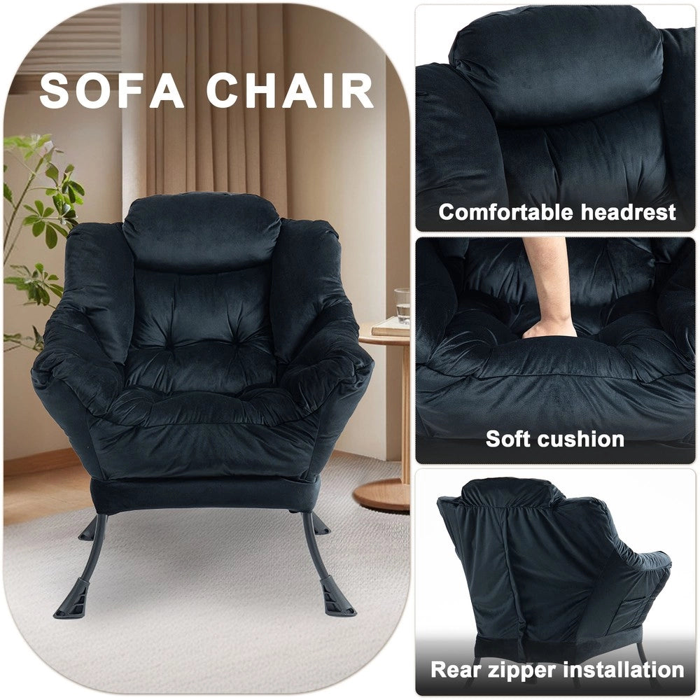 Poltrona Relax con Struttura in Metallo e Tasca Laterale ¨C MINIMAL ¨C Stile Moderno