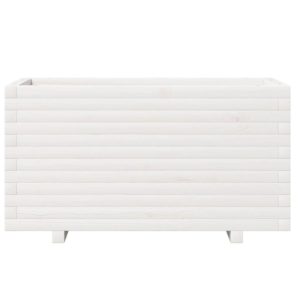 Fioriera rialzata per piante fiori patio giardino 90 x 40 x 49,5 cm legno di pino massiccio bianco 02_0037987